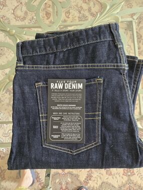 Five Four Slim Raw Denim Jeans in Indigo Blue